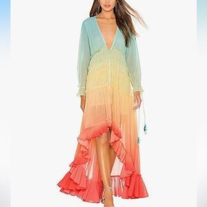 NWOT-Never Worn Elegant Multicolor Ombre Maxi Dress